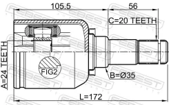 ���� Toyota Corolla SED/WG (JPP) CDE120/NDE120/ZZE12# 2001.10-2006.10 �����. ���. Febest 0111NDE120LH ����