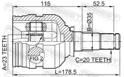 ���� ���������� 23x35x20 | ����� ��� | Febest 0111-SXM10LH 0111SXM10LH ����