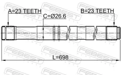 ������� 23x698x23 | ����/��� | Febest 0112-ZZT251RH 0112ZZT251RH ����