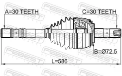 ���� Toyota LAND Cruiser 100 FZJ10#/HDJ100/HZJ105/UZJ100 1998.01-2007.09 �����. � ����� Febest 0114074 ����