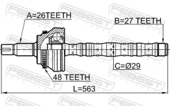 ���� �������� � ����� 27x562x26 Febest 0114ACV30A48 0114ACV30A48 ����
