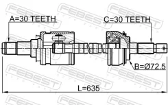 ���� Toyota Hilux -12 29X635X30 �����. � ����� Febest 0114KUN26 ����