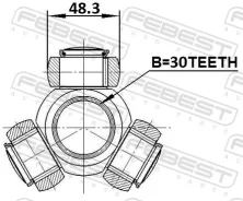 ������� 30x48.3, ������ ����� ��� Toyota LAND Cruiser, Toyota FJ Cruiser, Toyota 4 Runner Febest 0116-GRJ120 0116GRJ120 ����