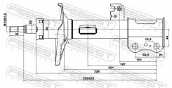 ����������� �������� ����� gas.twin tube Febest 01665181FL 01665181FL ����