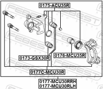 ������� ��������� �� ������ ������ ����� ��� Toyota Highlander, Lexus RX 3.3 Febest 0177-MCU30RLH 0177MCU30RLH ����