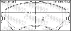 ������� ��������� Nissan X-Trail T32 2014.04- �����. (�����. ) Febest 0201J11EF ����