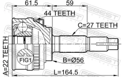 ���� �������� NI-051A44 22�56�27 0210-051A44 Febest � ABS Nissan Primera P11E SR20DI 39211-2F025 0210051A44 ����