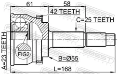 ���� �������� 23x55x25 | ����� ����/��� | Febest 0210061A42 0210061A42 ����