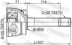   25X50X28 Febest 0210071 