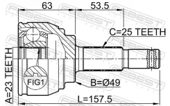 ���� �������� ������. 23X49X25 Febest 0210C11 0210C11 ����