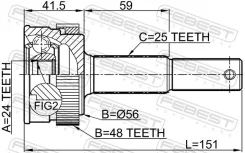 ���� �������� 24x56x25 | ��� ����/��� | Febest 0210J10RA48 0210J10RA48 ����