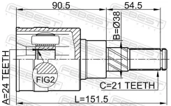 ���� ���������� ������ 24x38x21 Febest 0211T30R 0211T30R ����