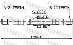 ������� ����� 21x448.4x22 Febest 0212E11LH 0212E11LH ����