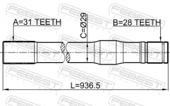 ������� ����� (31X936,5X28) 0212-Y61LH Febest 0212Y61LH 0212Y61LH ����