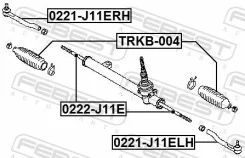 ���������� ������� ���� Nissan Qashqai UK MAKE J11E 2013.12- ���. Febest 0221J11ELH ����