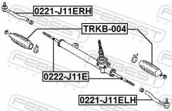 ���������� ������� ���� Nissan Qashqai UK MAKE J11E 2013.12- ����. Febest 0221J11ERH ����