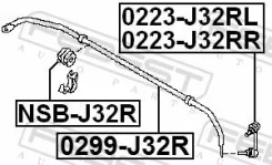 ���� ������������� Nissan Teana RUS MAKE J32R 2009.06-2013.12 ����. ����. Febest 0223J32RR ����
