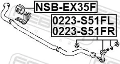 ���� ������������� �������� Nissan FX35/37/50 S51 08/03- 0223S51FR ����