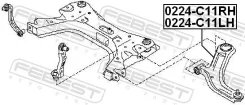 ����� Nissan Tiida C11 2004.09-2012.06 �����. ����. Febest 0224C11RH ����