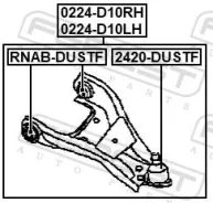 ����� �������� ������ ��� Renault Duster, Oldsmobile Ninety Eight Febest 0224-D10RH 0224D10RH ����