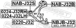����� ������ Nissan Teana J32 2008-2013 0224-J32RH 0224J32RH ����