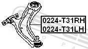     Nissan T31 J10, R Febest 0224-T31RH (54500-JG00B)  ! 0224T31RH 