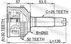 ���� �������� 30x60x26 | ����� ����/��� | Febest 0310CF4A50 0310CF4A50 ����
