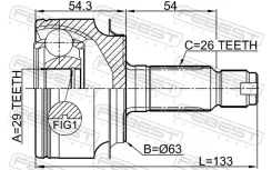 ���� �������� 29x63x26 Febest 0310Civic5D 0310CIVIC5D ����