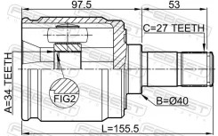 ���� ���������� ����� 34X40X27 0311CL20LH Febest 0311CL20LH 0311CL20LH ����