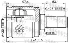 ���� ���������� ����� 30x40x27 Febest 0311-Crvatlh 0311CRVATLH ����