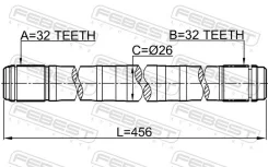 ������� ����� 32X456X32 Honda CR-V RD1/RD2 1997-2001 0312-RD1LH Febest 0312-RD1LH 0312RD1LH ����