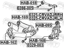 ���� �������� ���������� ������������ ������ ������ ��� Honda CR-V, Honda FR-V, Honda Element febest 0325-crvadjrrh 0325CRVADJRRH ����