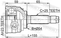 ���� �������� 23x54x25, ��������, ������, ����� ��� Mitsubishi Galant, Mitsubishi Lancer, Mitsubishi Eclipse Febest 0410-003 0410003 ����