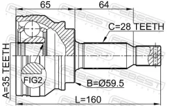���� ������� �������� ������ ����� ��� Mitsubishi Outlander, Citroen C-Crosser, Mitsubishi ASX febest 0410-cw5 0410CW5 ����