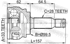 ���� �������� 33X59.5X28 Caliber/Compass 07-12 | Febest | 0410CY34 0410CY34 ����