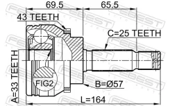 ���� Mitsubishi Galant DJ0# 2003.09-2012.06 �����. Febest 0410DJ24A43 ����