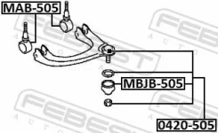 ����� ������� ��������� �������� ������ �������� ������, ����� ��� Mitsubishi Galant, Mitsubishi Diamante �����, Mitsubishi Eclipse II Febest 0420-505...
