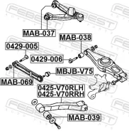 ���� ���������� | ��� ����/��� | ��� Mitsubishi Pajero, Mitsubishi Montero [USA] febest 0425-v70rlh 0425V70RLH ����