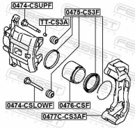 ������ ������������ ���������� �������� �������� ������ ����� ��� Mitsubishi Galant, Mitsubishi Lancer, Mitsubishi Outlander febest 0474-csupf 0474CSU...