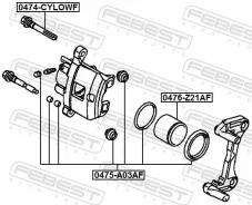 ����������� �������� Mitsubishi Mirage A03A 2014.08- �����. (�� ���� �������) Febest 0475A03AF ����