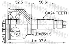 ���� �������� 21x51.5x24 Febest 0510004 0510004 ����