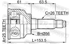 ���� �������� MA-06, 25*56*26, RF, G034-25-500, G044-25-500A, 0510006, Febest (C / 38 / 9) 0510006 ����