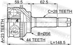 ���� �������� 23x56x28 Febest 0510039A44 0510039A44 ����
