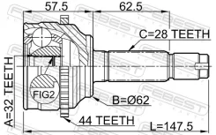 ���� �������� 32x62x28 Febest 0510044A44 0510044A44 ����