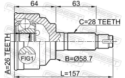 ���� �������� MA-50, 26*59*28, GG46-25-600C, 0510050, Febest (C / 38 / 43) 0510050 ����