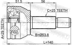 ���� �������� 29x53.8x25 | ����� ����/��� | Febest 0510M2 0510M2 ����