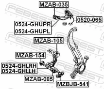 ����� ������� �������� ������ �������� ������ ����� ��� Mazda 6, FORD Fusion, Mercury Milan [USA] febest 0520-065 0520065 ����
