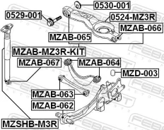 ����� ������ ������ ������, ����� ��� FORD Focus, Mazda 3, FORD C-MAX/Grand C-MAX Febest 0524-MZ3R 0524MZ3R ����