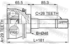 ���� �������� 29x48x26 | ����� ����/��� | Febest 0710011 0710011 ����
