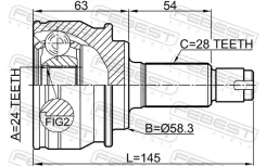 ���� �������� 24x58.3x28 | ��� ����/��� | Febest ������� 0710Gvjbr | �������� �� ��, ������, 5 ����� | �������� �� 12 ��� | ������ � ������� | �������...